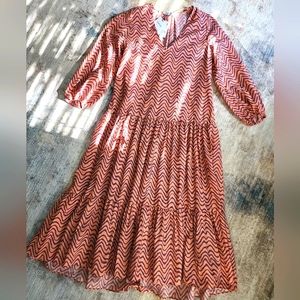 Zara The Giny Tiered Ruffle Midi Dress NWT